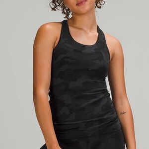 Lululemon Nulu Cool Racerback Tank Size 6 Black Camo H3DC NEW With Tags